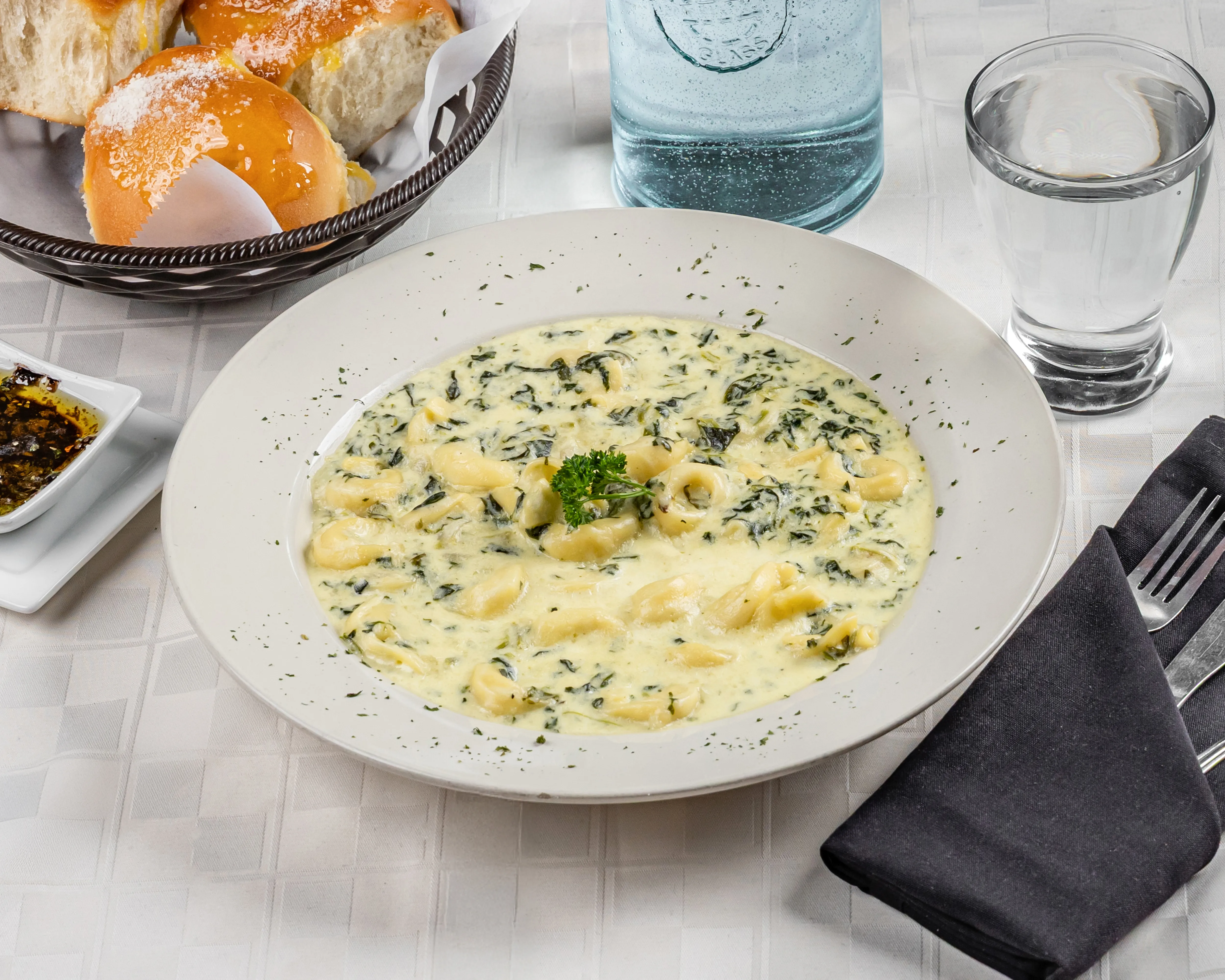 Tortellini and Spinach Alfredo